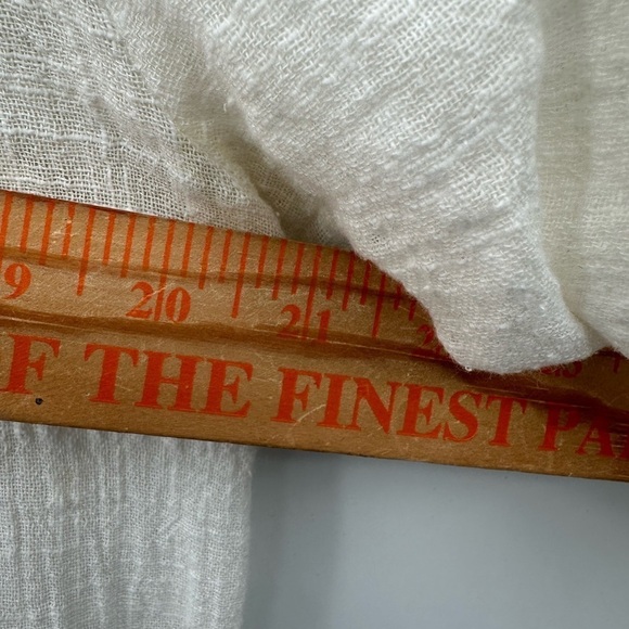 ROOLEE S Cream textured cotton lagonlook boho cottagecore long sleeve woman top - Picture 8 of 11